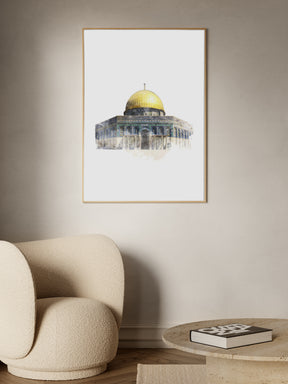 Al Aqsa Watercolor Poster
