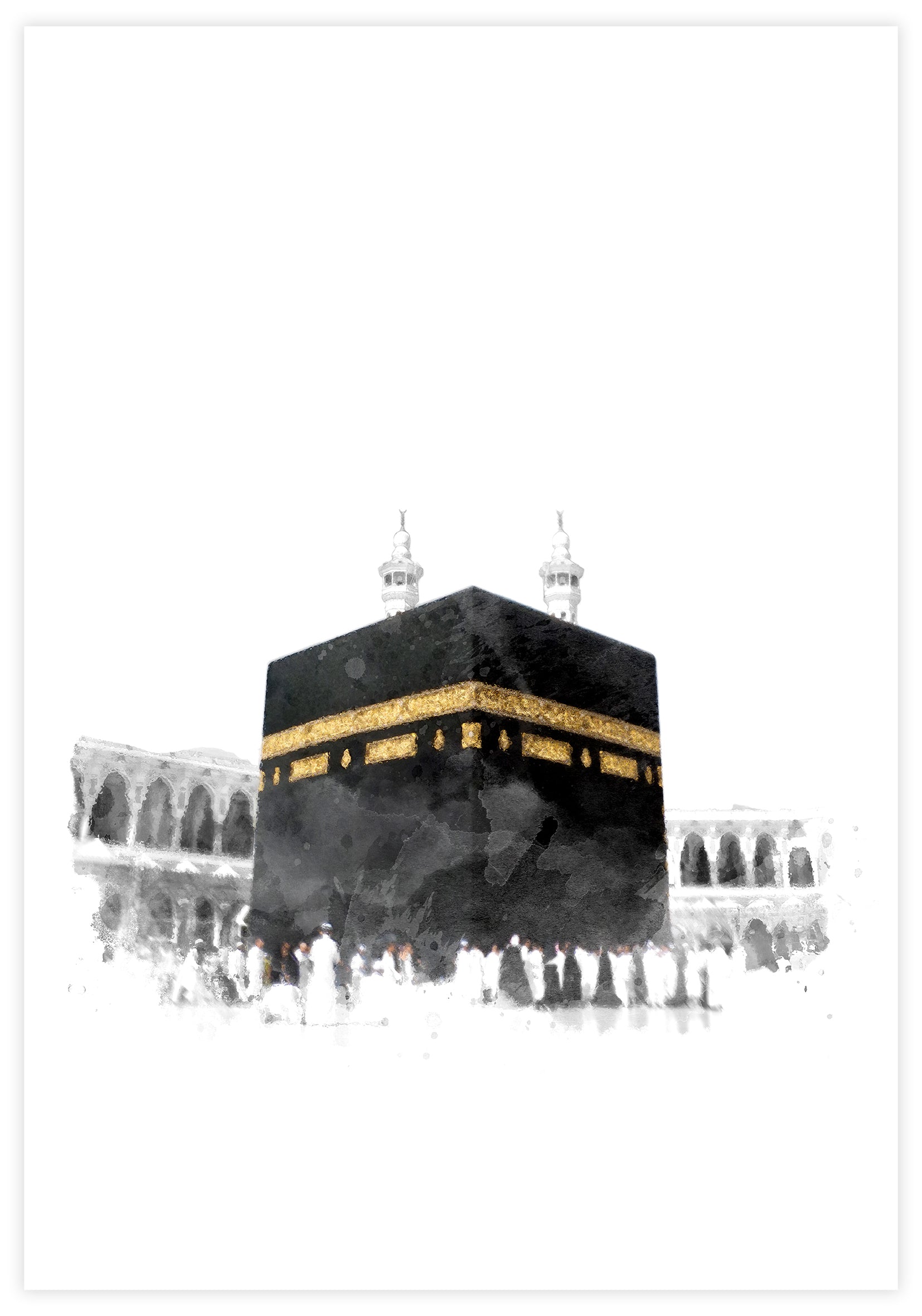 Kaaba Watercolor Poster