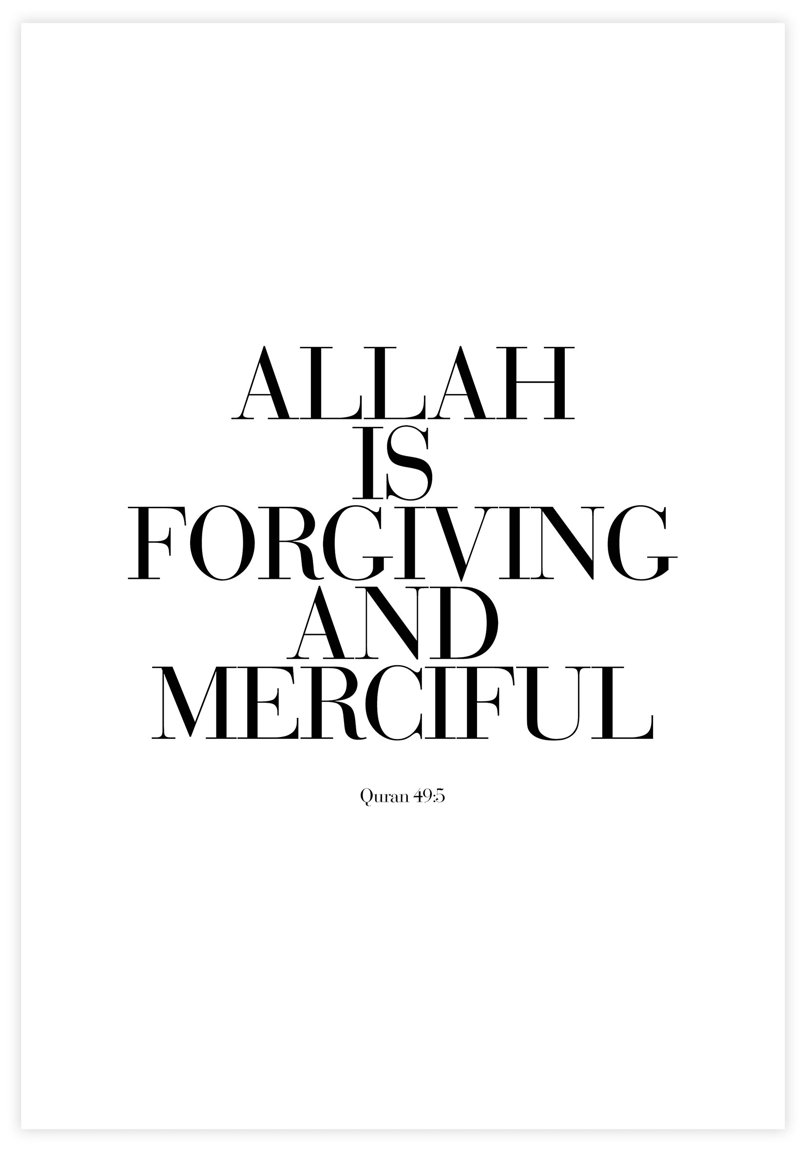 Allah Is Forgiving Poster - KAMAN