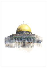 Al Aqsa Watercolor Poster