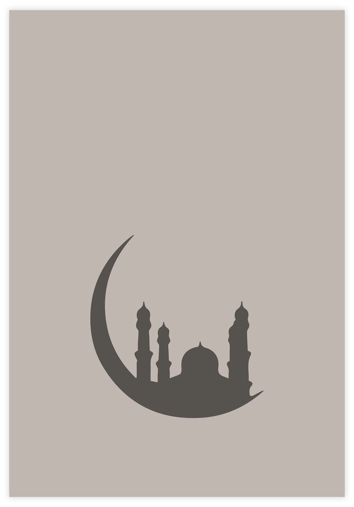 Crescent Moon Beige Poster