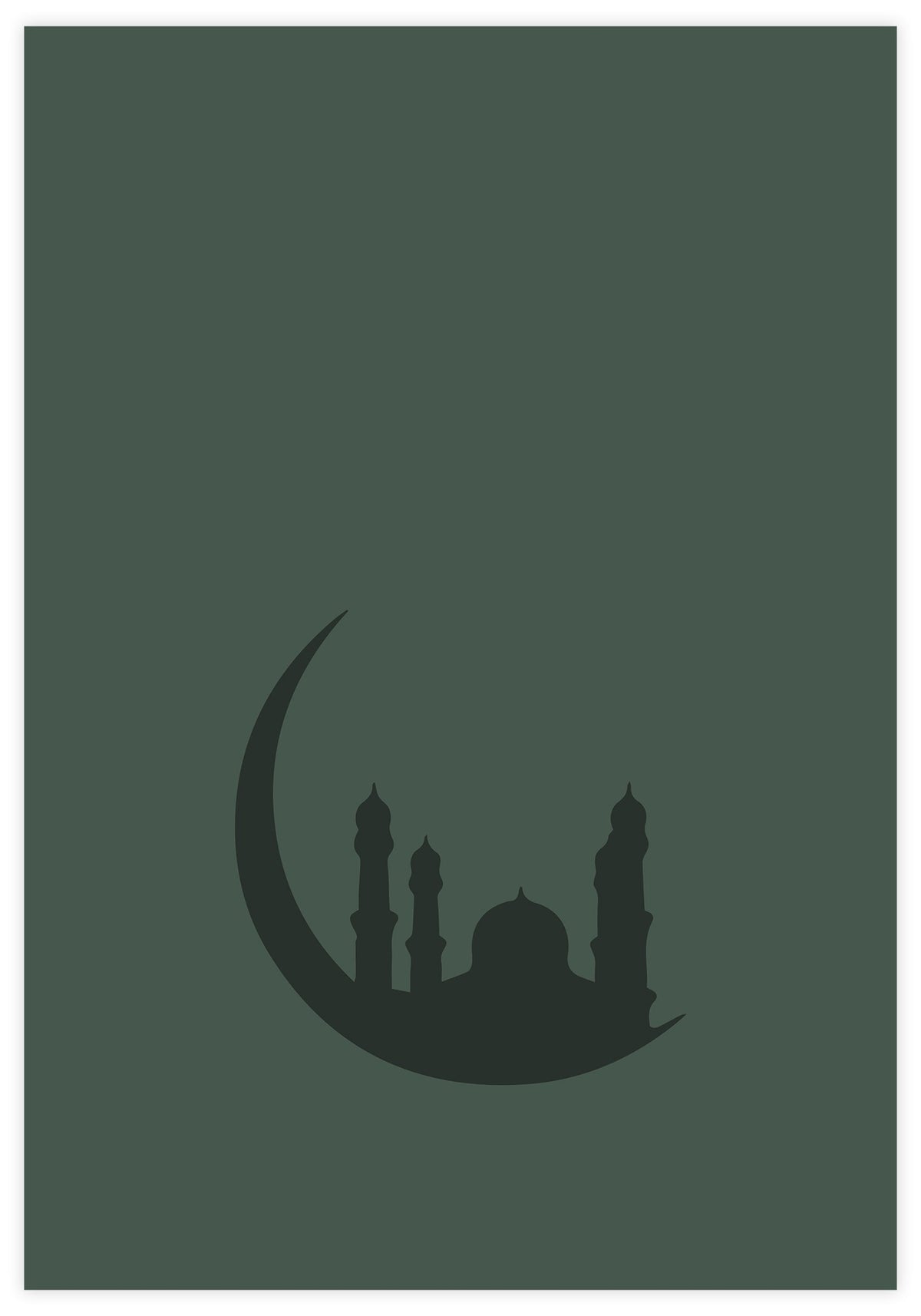 Crescent Moon Green Poster