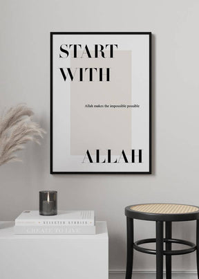 Start With Allah Poster - KAMANART.DE